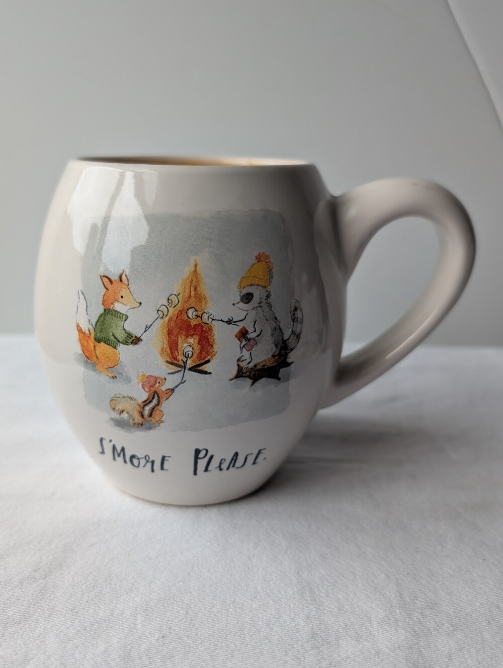 Rae Dunn S'more Please Animal Campfire Cream Ceramic Mug